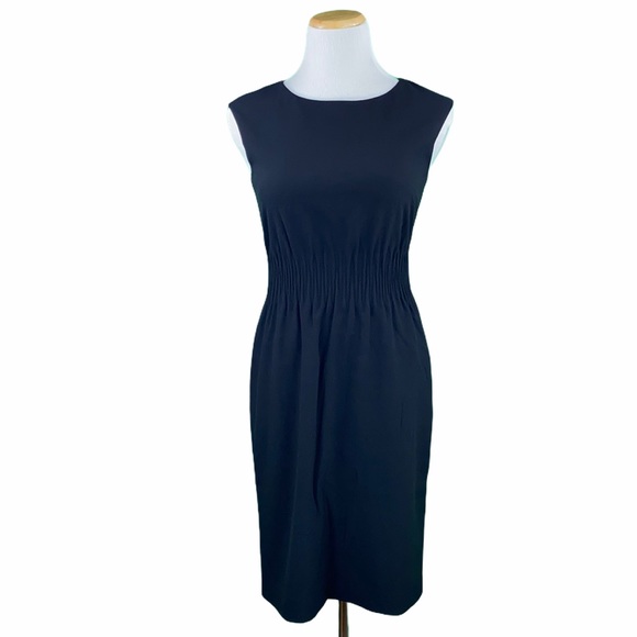 Calvin Klein Ruche Waist Sleeveless Midi Dress